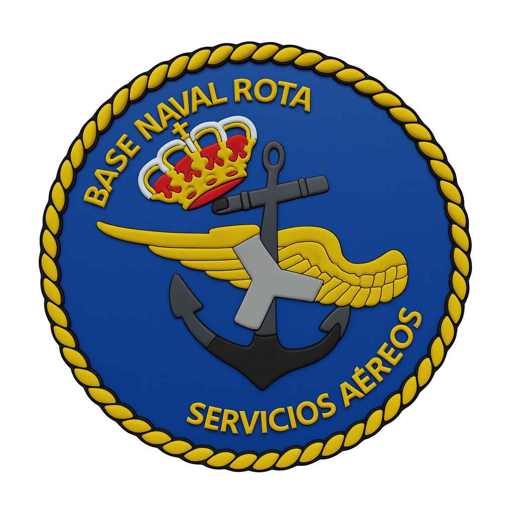 Parche Base Naval Rota servicios aéreos ancla corona alas avión