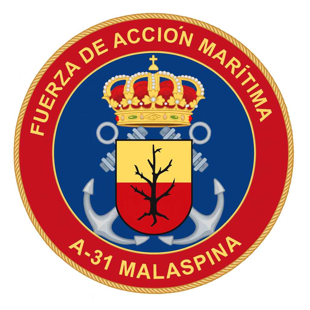 Parche Fuerza Acción Marítima A-31 Malaspina corona escudo anclas