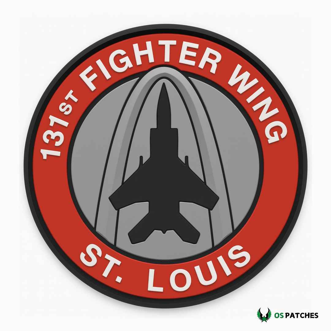 Parche militar PVC 131st Fighter Wing St. Louis avión y arco