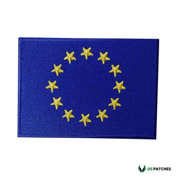 Parche bordado de la bandera de la Unión Europea con estrellas doradas