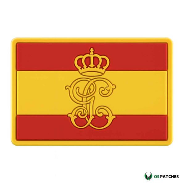Parche PVC bandera de España con monograma real y corona amarilla