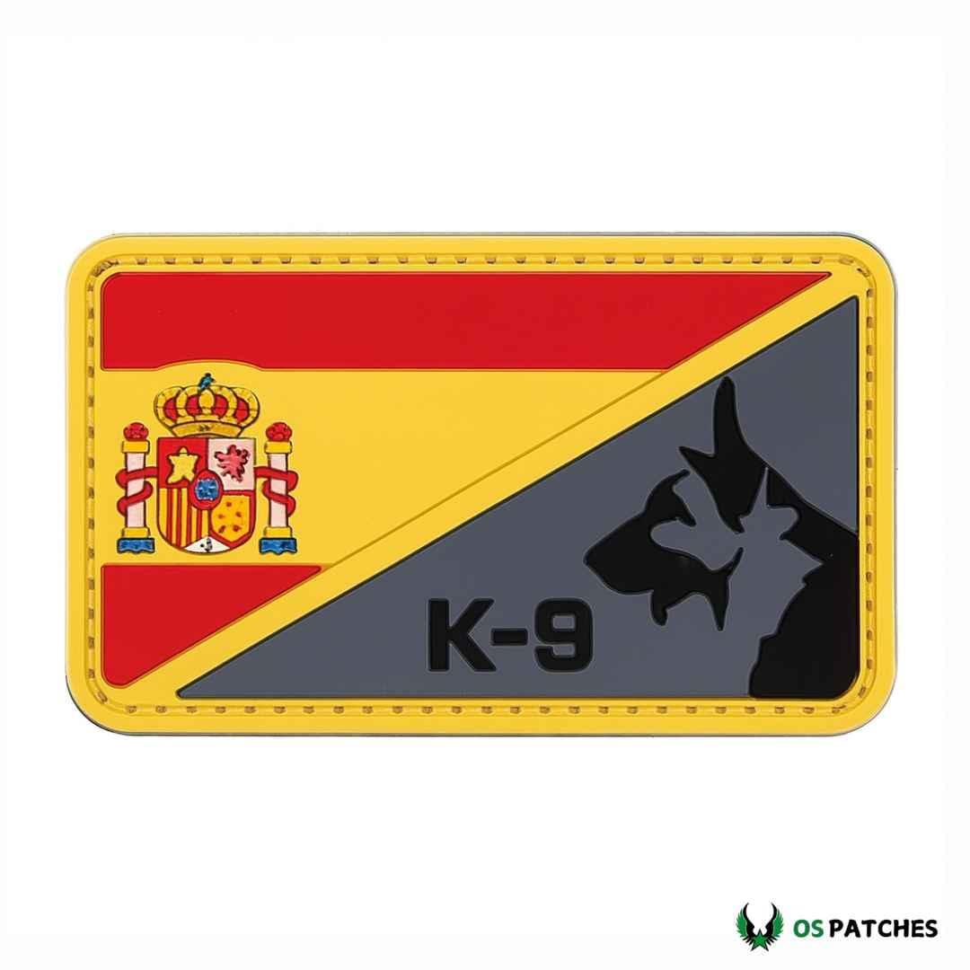 Parche PVC bandera España K9 unidad canina perro policía oficial