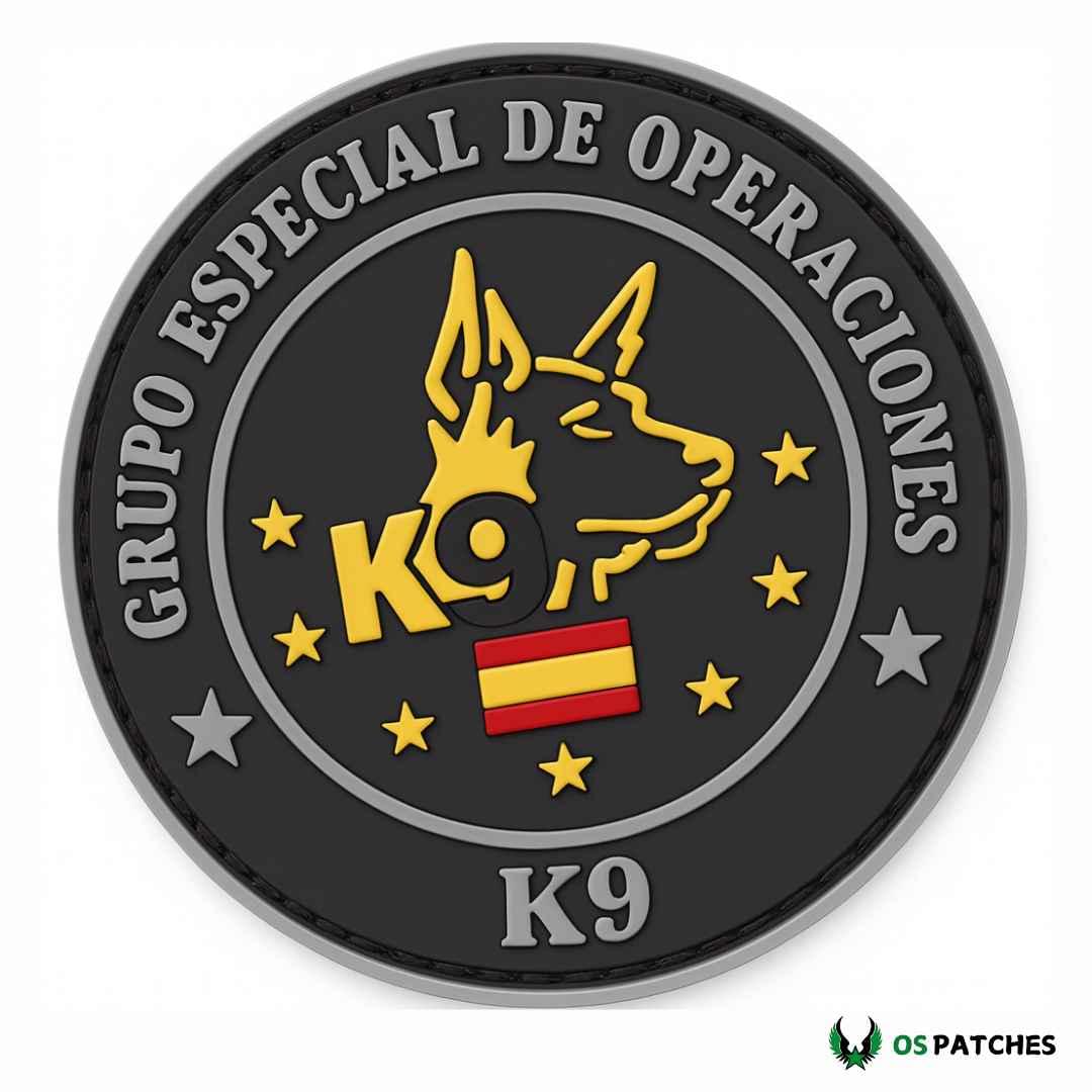 Parche PVC K9 Grupo Especial de Operaciones bandera España oficial