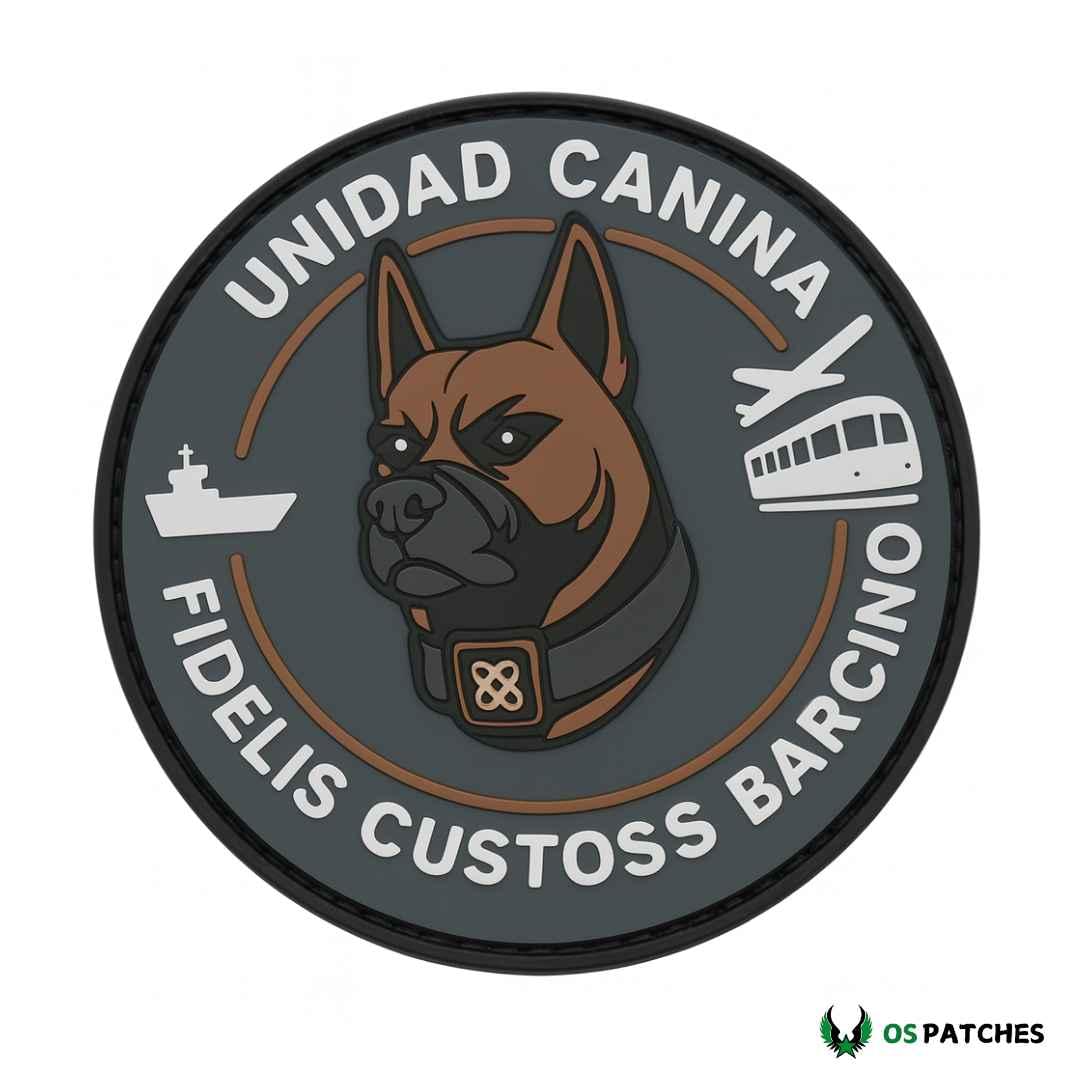 Parche unidad canina Fidelis Custoss Barcino perro guardián táctico oficial