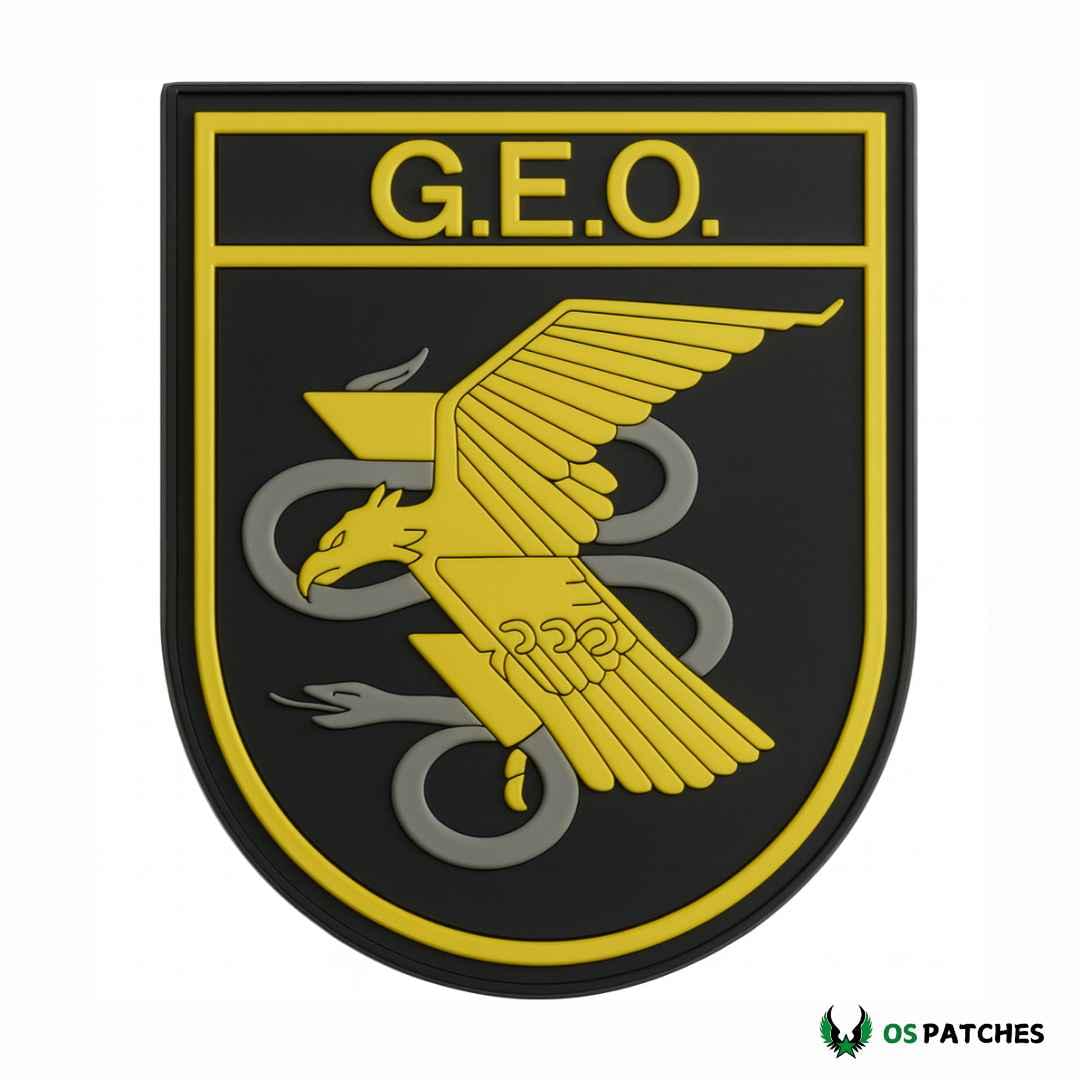 Parche PVC GEO Policía Nacional España escudo negro águila y serpiente