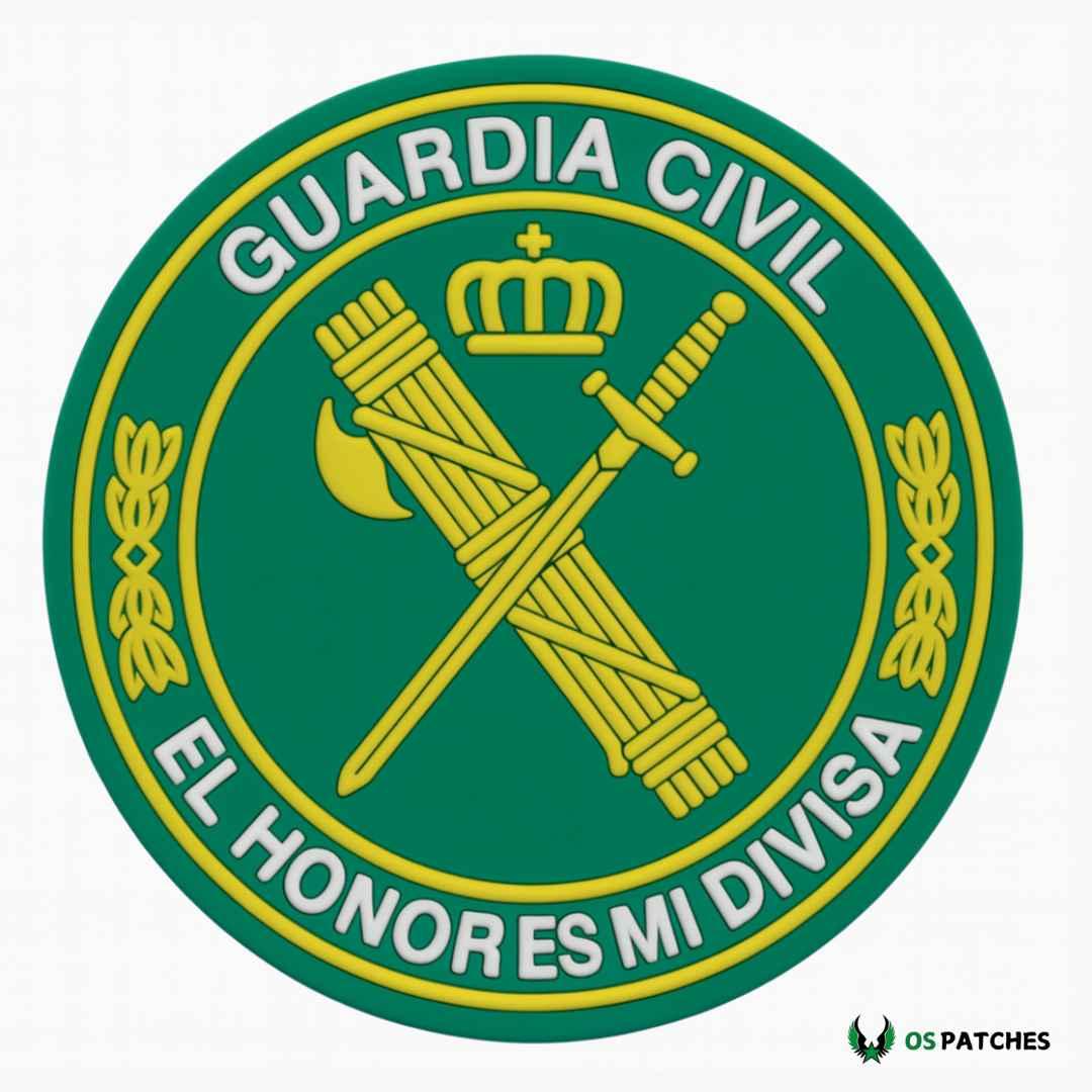 Parche PVC Guardia Civil verde con lema El Honor Es Mi Divisa
