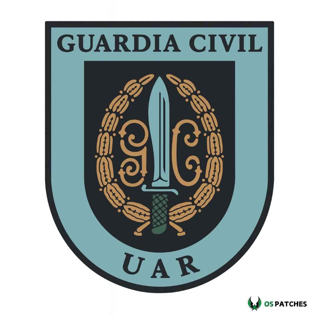 Parche PVC Guardia Civil UAR con espada central y laurel dorado
